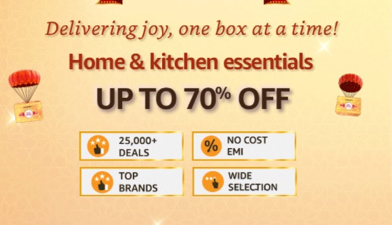 India Desire : Amazon Home & Kitchen Offer: Get 10% Cashback Upto Rs 200 On Minimum Rs 1000 Order On Home , Kitchen and Outdoors Products